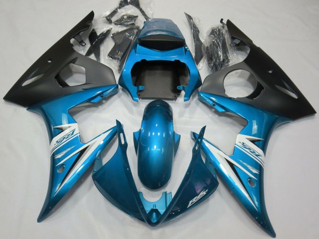 Carenagens Moto Yamaha R6 2003-2004 - Azul Branco Preto Fosco