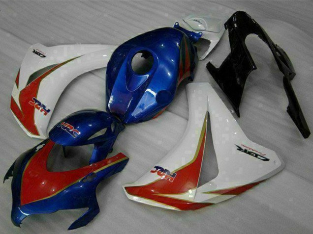Kit Carenagens Moto Honda CBR1000RR 2008-2011 - Branco Vermelho Azul HRC
