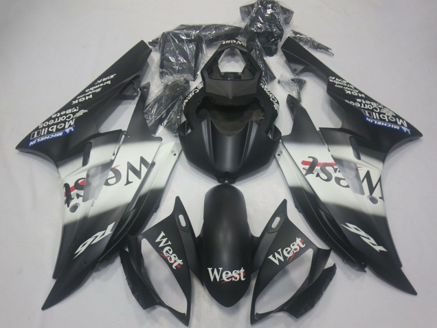 Carenagens Moto Yamaha R6 2006-2007 - Preto Fosco Branco West Michelin