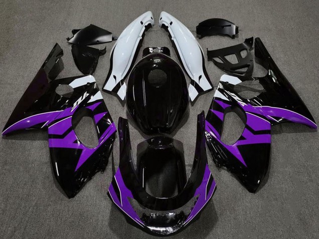 Carenagens Moto Yamaha YZF600R Thundercat 1996-2007 - Preto Brilhante Roxo Branco