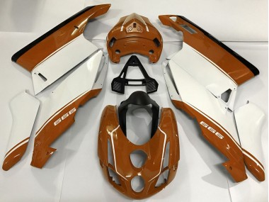 Carenagens Moto Ducati 999 2003-2004 - Branco Brown Preto
