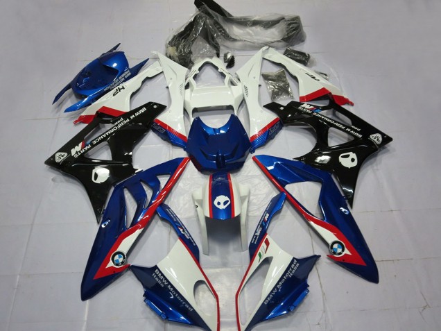 Carenagem Moto BMW S1000RR 2009-2014 - Branco Vermelho Azul Preto Brilhante