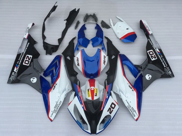 Carenagens Moto BMW S1000RR 2017-2018 - Branco Azul Vermelho Preto Brilhante OEM Estilo