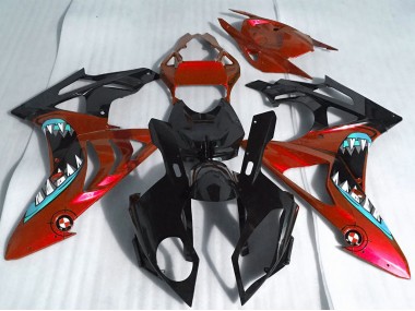 Carenagens Moto BMW S1000RR 2017-2018 - Vermelho Preto Brilhante Tubarão