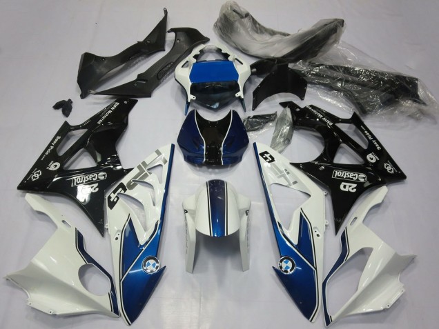 Carenagens Moto BMW S1000RR 2017-2018 - Branco Azul Preto Brilhante