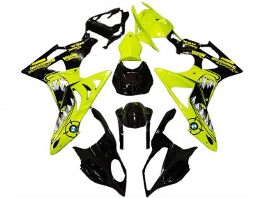 Carenagens Moto BMW S1000RR 2009-2014 - Alta Visibilidade Amarelo Preto Brilhante Tubarão