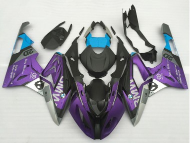 Carenagens Moto BMW S1000RR 2017-2018 - Prata Roxo Azul Preto Fosco