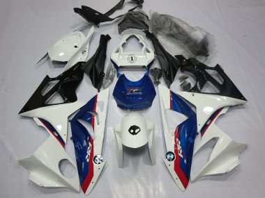 Carenagem Moto BMW S1000RR 2009-2014 - Branco Vermelho Azul Preto Brilhante