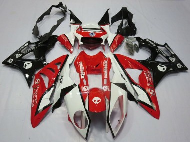 Carenagem Moto BMW S1000RR 2009-2014 - Branco Vermelho Preto Brilhante