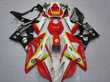 Carenagens Moto BMW S1000RR 2009-2014 - Branco Vermelho Amarelo Preto Brilhante