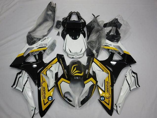 Carenagens Moto BMW S1000RR 2009-2014 - Branco Amarelo Preto Brilhante
