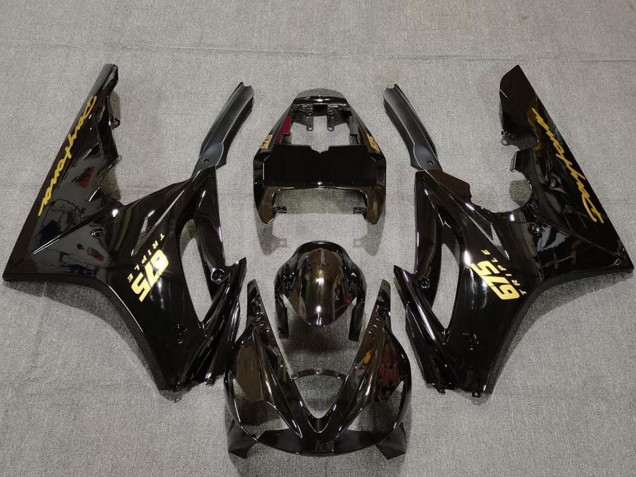 Carenagens Moto Triumph Daytona 675 2006-2008 - Preto Brilhante Ouro Decalques