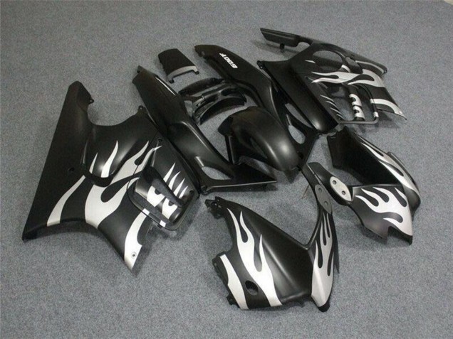 Carenagens Moto Honda CBR600 F3 1995-1996 - Branco Preto Fosco Chama
