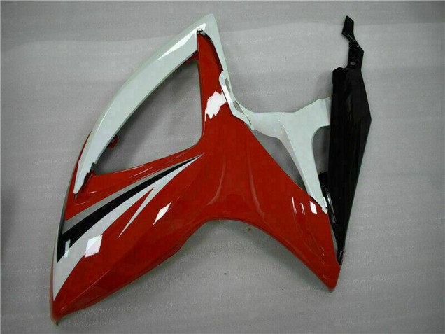 Carenagens Moto Suzuki GSXR 600/750 2006-2007 - Branco Vermelho Preto Brilhante Listra