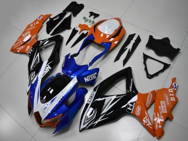 Carenagens Moto Suzuki GSXR 600/750 2008-2010 - Laranja Azul Branco Preto Brilhante