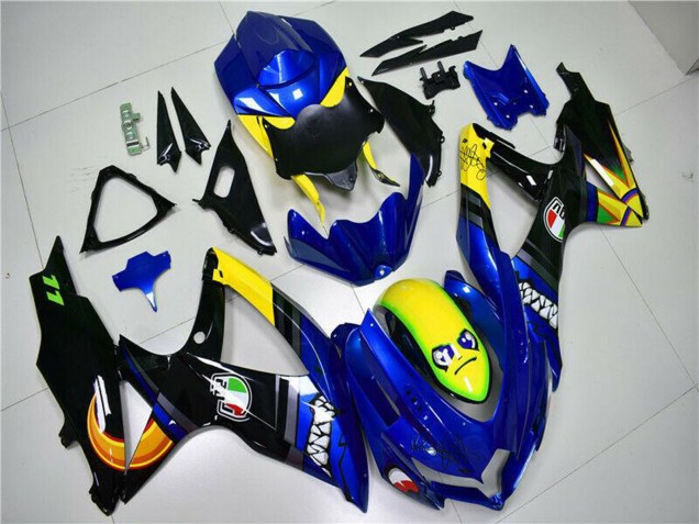 Carenagens Moto Suzuki GSXR 600/750 2008-2010 - Azul Amarelo Tubarão