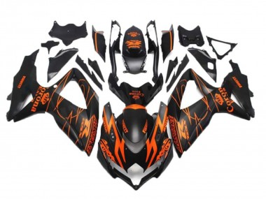 Carenagens Moto Suzuki GSXR 600/750 2008-2010 - Preto Fosco Laranja Alstare Corona Motul