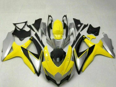 Carenagens Moto Suzuki GSXR 600/750 2008-2010 - Amarelo Prata Preto Brilhante