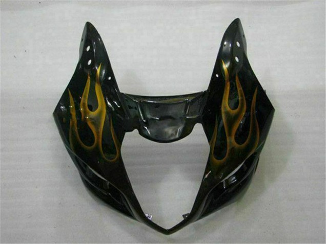 Carenagens Moto Suzuki GSXR 1000 2003-2004 - Preto Brilhante Ouro Chama