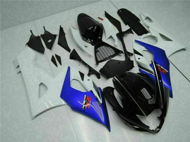 Carenagem Moto Suzuki GSXR 1000 2005-2006 - Branco Azul Preto Brilhante