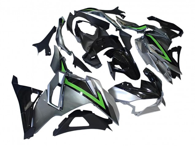 Carenagens Moto Kawasaki Ninja 500 EX500R 2024-2025 - Cinzento Verde Preto