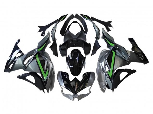 Carenagens Moto Kawasaki Ninja 500 EX500R 2024-2025 - Cinzento Verde Preto