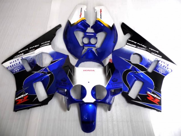 Carenagens Moto Honda CBR400RR NC23 1987-1989 - Branco Amarelo Azul Preto Brilhante Corona Motul