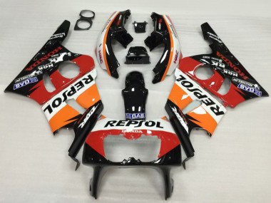 Carenagem Moto Honda CBR400RR NC23 1987-1989 - Laranja Branco Vermelho Preto Brilhante Repsol HRC