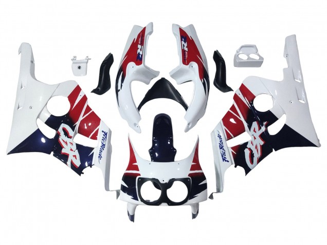 Carenagens Moto Honda CBR400RR NC29 1990-1999 - Branco Vermelho Azul Escuro Fireblade