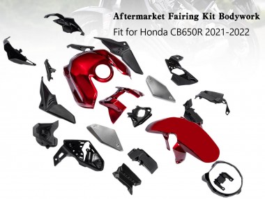 Carenagens Moto Honda CB650R 2019-2022 - Preto Vermelho
