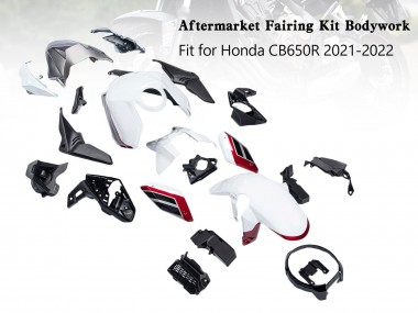 Carenagens Moto Honda CB650R 2019-2022 - Branco Preto Vermelho