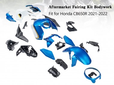 Carenagens Moto Honda CB650R 2019-2022 - Azul Ouro Preto