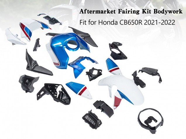 Carenagens Moto Honda CB650R 2019-2022 - Azul Vermelho Preto