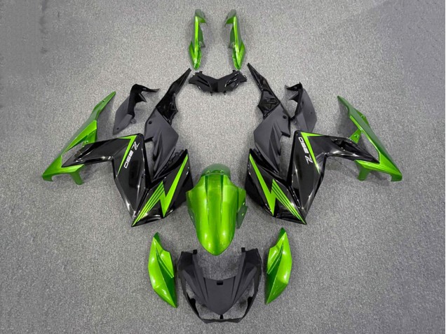 Carenagens Moto Kawasaki Z250/Z300 2015-2016 - Verde Preto Brilhante