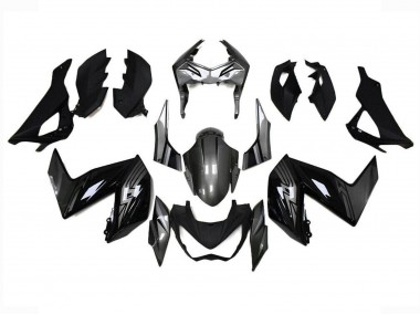 Carenagens Moto Kawasaki Z250/Z300 2015-2016 - Preto Brilhante Cinzento