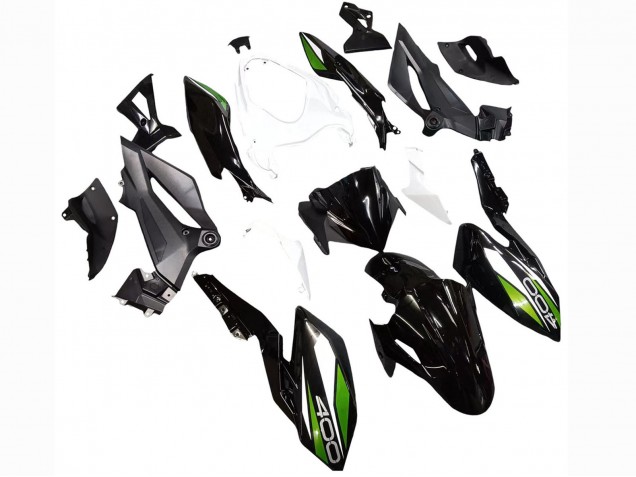 Carenagens Moto Kawasaki Z400 2018-2024 - Branco Preto Brilhante Verde