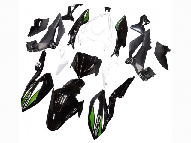 Carenagens Moto Kawasaki Z400 2018-2024 - Branco Preto Brilhante Verde