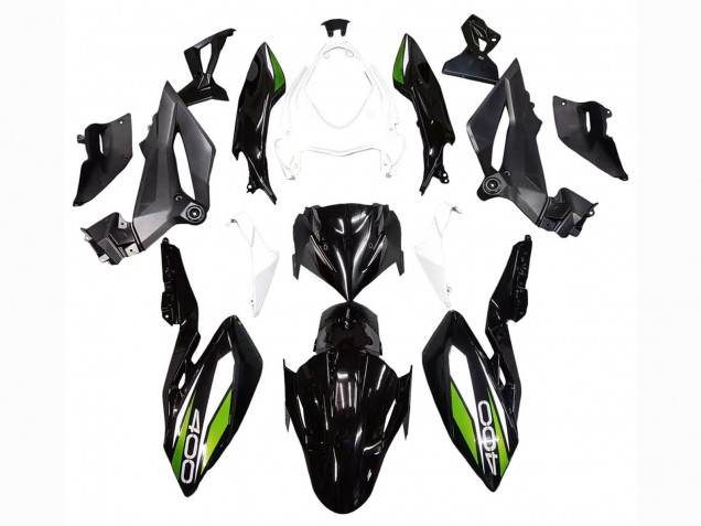 Carenagens Moto Kawasaki Z400 2018-2024 - Branco Preto Brilhante Verde