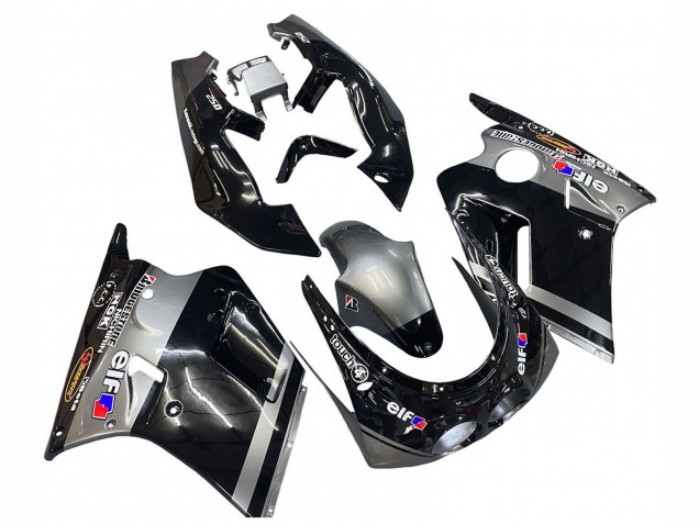 Carenagens Moto Kawasaki ZXR250 1989-1990 - Preto Brilhante Cinzento Elf Touch4 Bridgestone