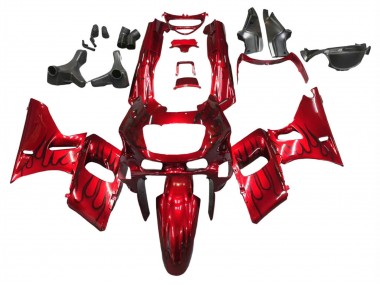 Carenagens Moto Kawasaki ZZR600 1998-2003 - Vermelho Preto Chama