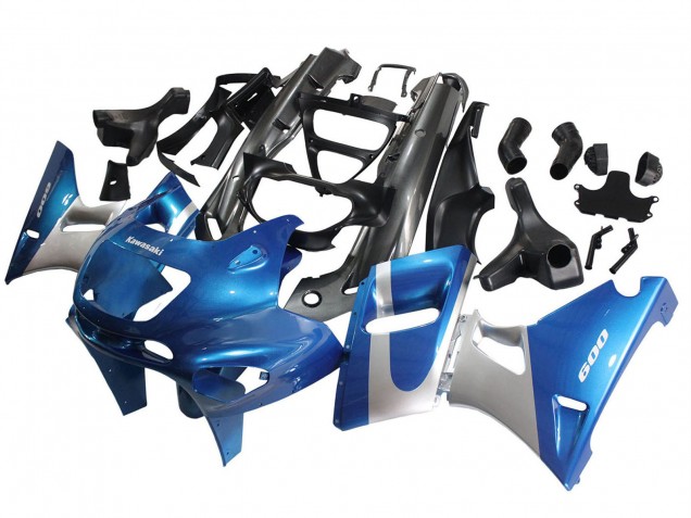Carenagens Moto Kawasaki ZZR400 1993-2007 - Azul Prata Preto