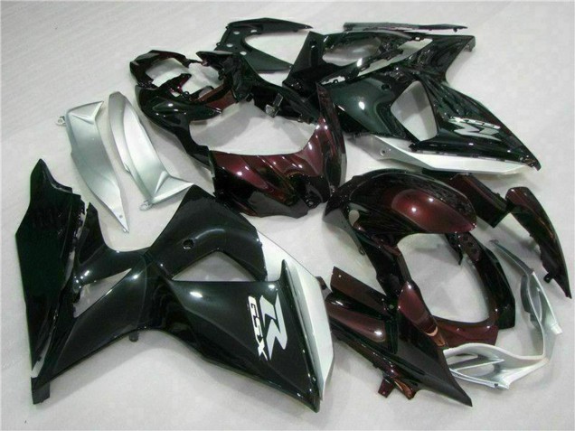 Carenagens Moto Suzuki GSXR 1000 2009-2016 - Preto Brilhante Prata Branco