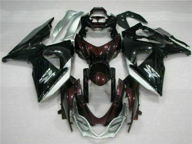 Carenagens Moto Suzuki GSXR 1000 2009-2016 - Preto Brilhante Prata Branco
