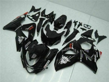 Carenagens Moto Suzuki GSXR 1000 2009-2016 - Preto Brilhante Vermelho Baliza Motul