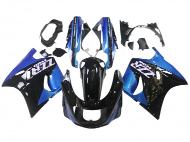 Carenagens Moto Kawasaki ZZR1100 1990-1992 - Azul Preto Brilhante