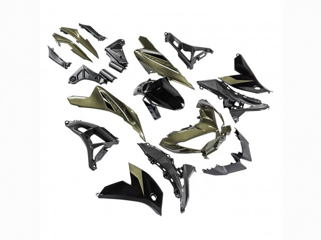 Carenagens Moto Kawasaki Versys 650 2022-2025 - Verde Escuro Preto