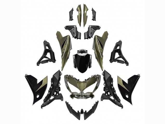 Carenagens Moto Kawasaki Versys 650 2022-2025 - Verde Escuro Preto