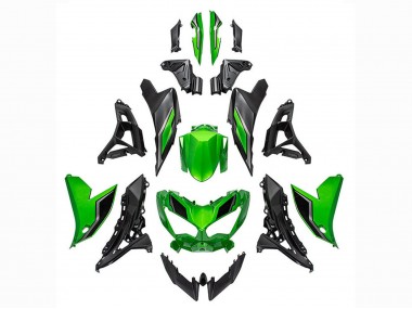 Carenagens Moto Kawasaki Versys 650 2022-2025 - Verde Preto Brilhante