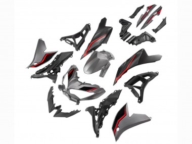 Carenagens Moto Kawasaki Versys 650 2022-2025 - Cinzento Vermelho Preto