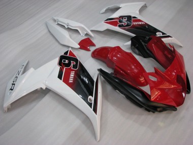 Carenagens Moto Yamaha FZ6R 2009-2015 - Vermelho Branco Preto 6